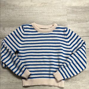 Striped Blue and Cream Women's Sweater medium fits like Xs
